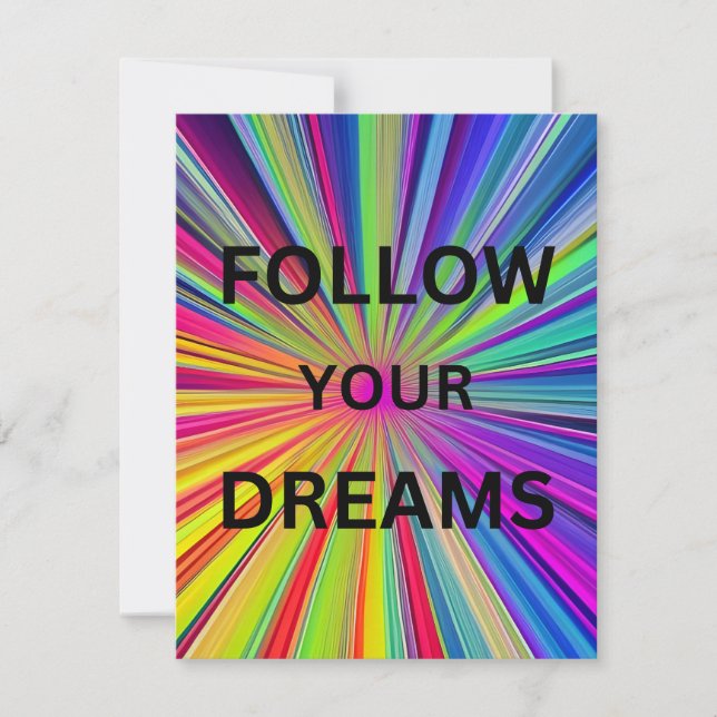 Carte Follow Your Dreams Flat Card (Devant)