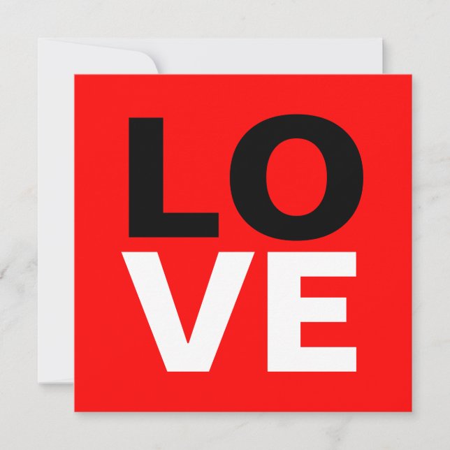 Carte Fond rouge unique d'amour romantique (Devant)