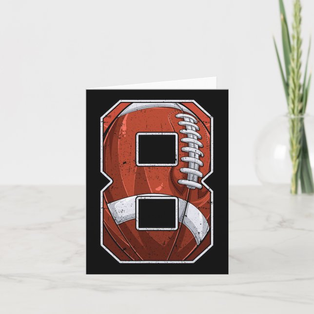Carte Football 8e anniversaire garçon Huit 8 ans (Devant)