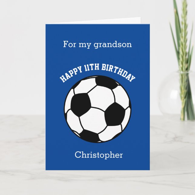 Carte Football bleu 11e anniversaire (Devant)