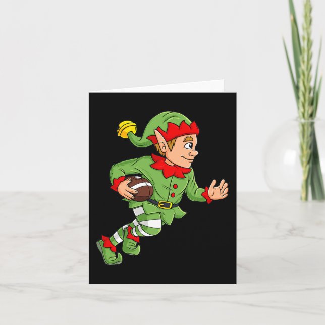 Carte Football des elfes de Noël Courir en arrière Garço (Devant)
