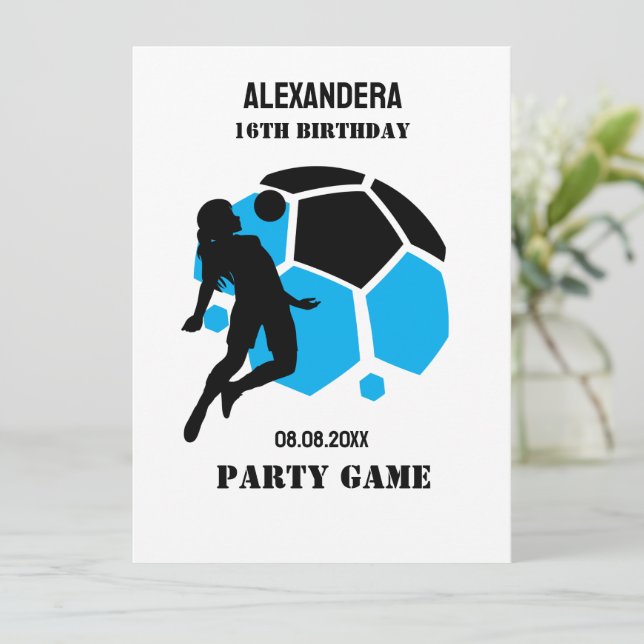 Carte Football Fille Anniversaire Football (Debout devant)