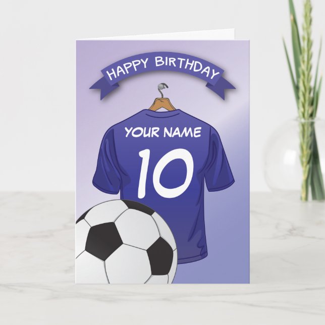 Carte Football Football Blue Chemise Custom Sports Anniv (Devant)