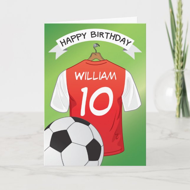 Carte Football Football Chemise Rouge Sports Personnalis (Devant)
