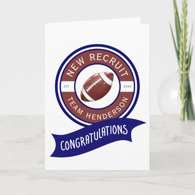 Carte Football Gridiron Félicitations Baby Greeting (Devant)