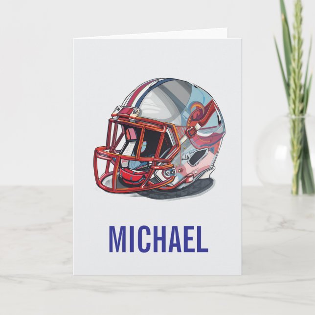 Carte Football Helmet Pop Art Motivational Name (Devant)