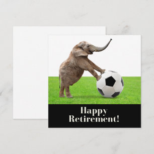 Carte Football heureux retraite avec éléphant