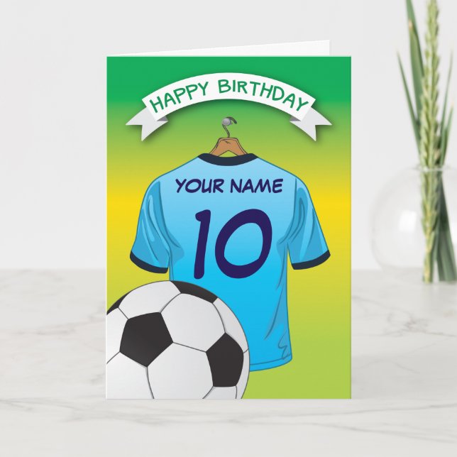 Carte Football Pale Blue Chemise Sports Anniversaire (Devant)