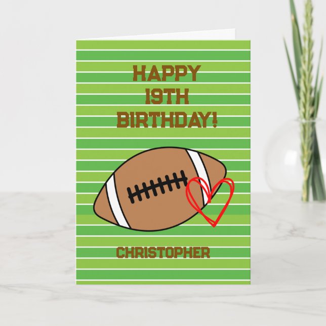 Carte Football personnalisé 19e anniversaire (Devant)