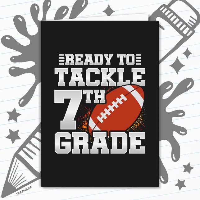 Carte Football Premier Jour 7e Année Retour À L'École (Créateur téléchargé)