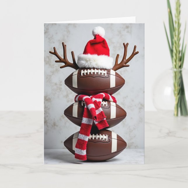 Carte Football Snowman Christmas Card (Devant)