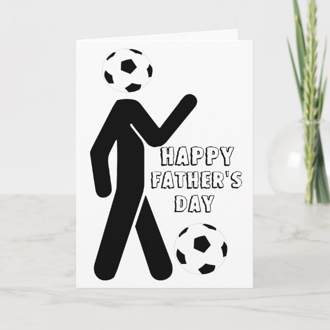 Carte footballeur, fête des pères heureuse (Devant)