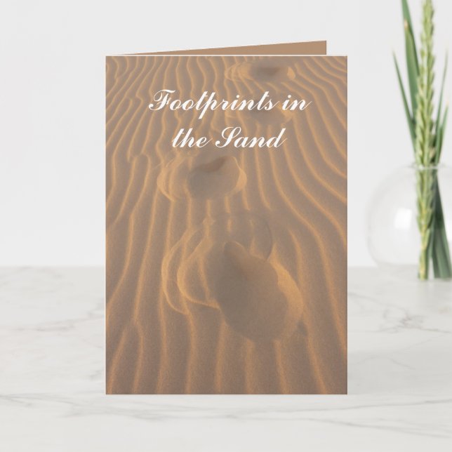 Carte Footprints in the Sand Inspirational Poem (Devant)