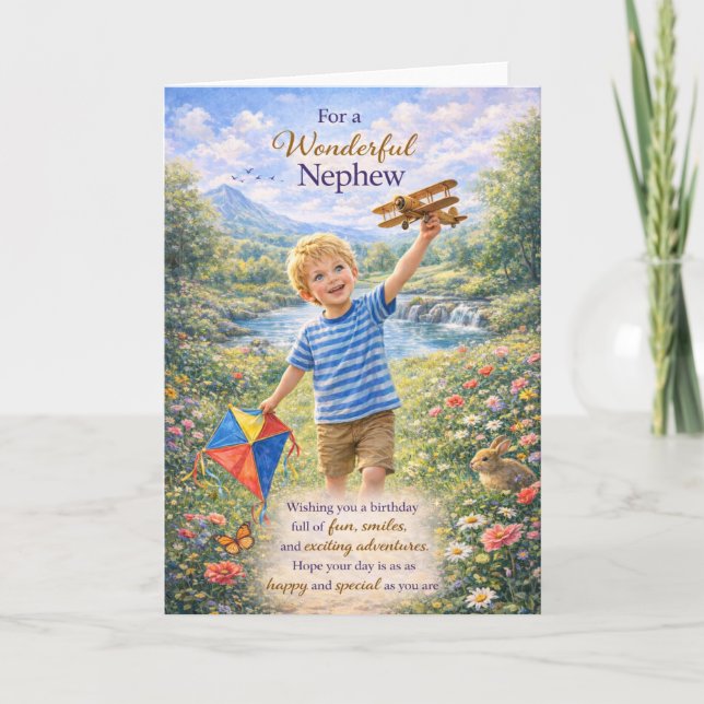 Carte For a Wonderful Nephew Birthday Card (Devant)