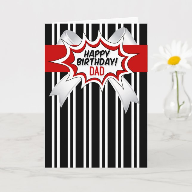 Carte for Dad Birthday with Red Comic Book Style (Petite plante)