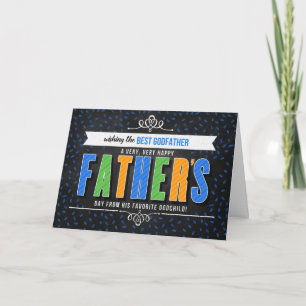 Carte for Godfathers on Father's Day Colorful Typography