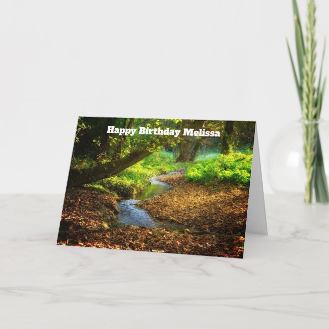 Carte Forest Creek Belle nature Photo Anniversaire (Devant)