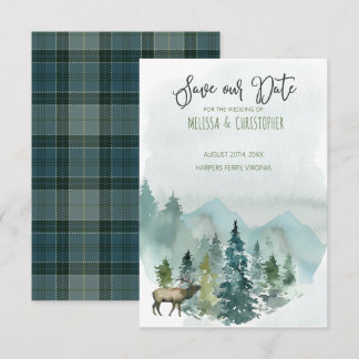Carte Forest Wonder Rustic Économisez Notre Date Invitat