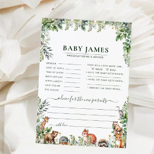 Carte Forêt Bois Animaux Prédictions du Baby shower