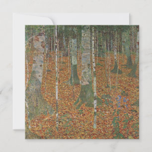 Carte Forêt de bouleau par Gustav Klimt, Art Nouveau Vin