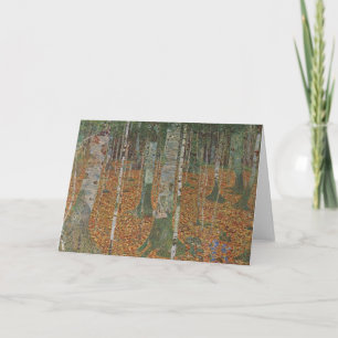 Carte Forêt de bouleau par Gustav Klimt, Art Nouveau Vin
