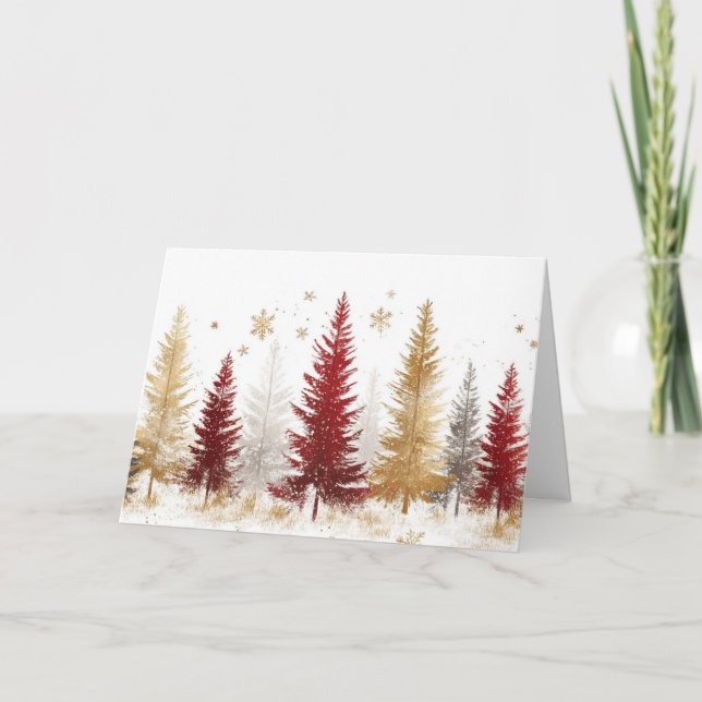 Carte Forêt de neige avec l'or et l'argent (Devant)