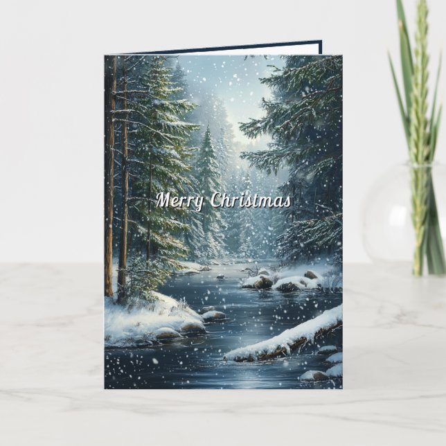 Carte Forêt de Pins d'hiver Rivière des neiges (Devant)