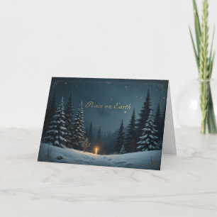 Carte Forêt de pins Paix sur Terre Nuit d'hiver tranquil