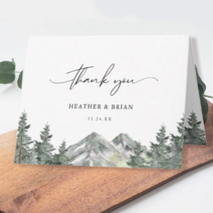 Carte Forêt Outdoor Mountain Thème Mariage Merci