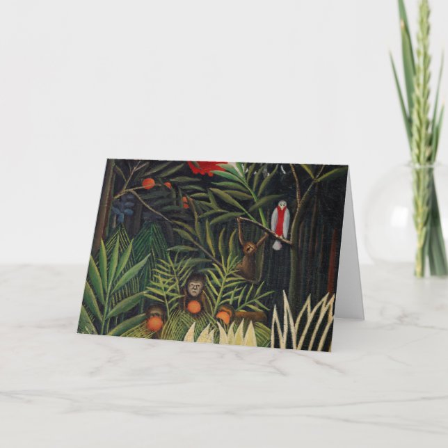 Carte Forêt tropicale avec singes par Henri Rousseau (Devant)