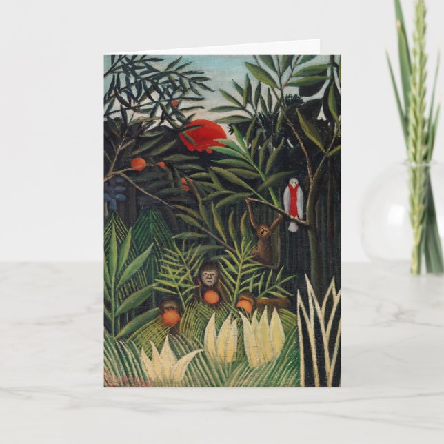 Carte Forêt tropicale avec singes par Henri Rousseau (Devant)