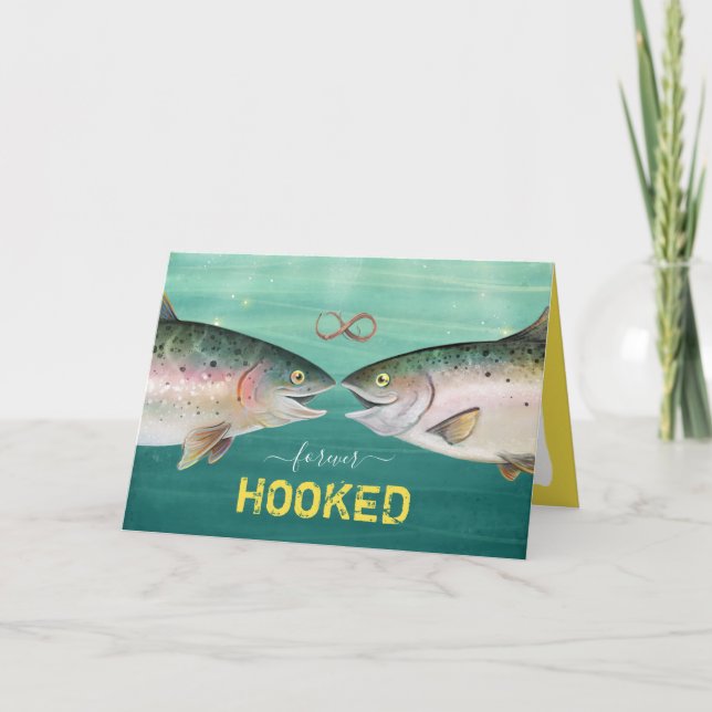 Carte Forever Hooked on You Photo Fish Valentine's Day (Devant)