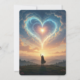 Carte Forever in my heart! Heart and clouds, custom 