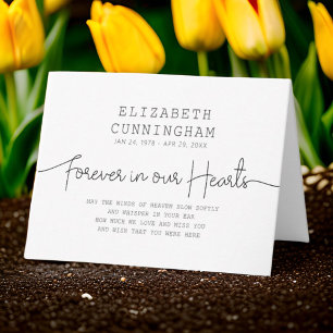 Carte Forever In Our Hearts Memorial Simple Citation Mod