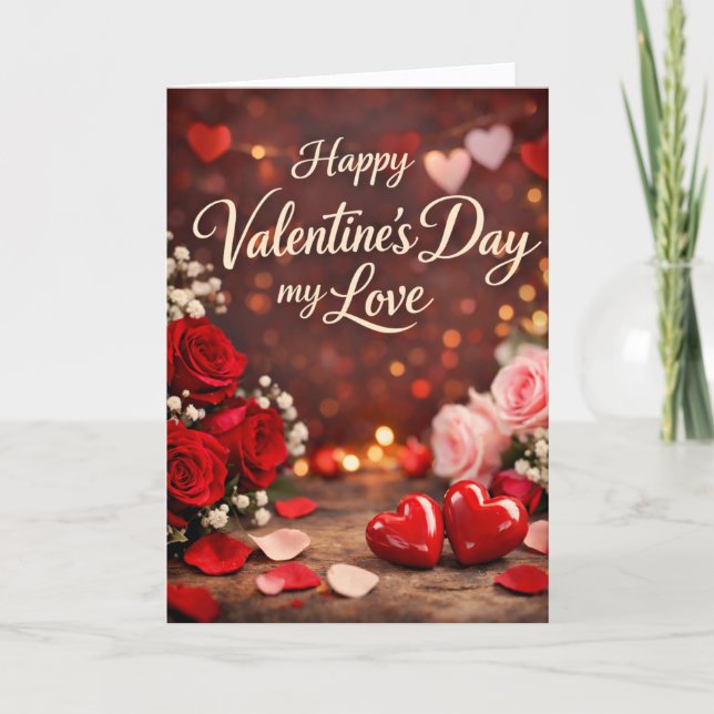 Carte 'Forever Your Valentine' Folded Greeting Card (Devant)