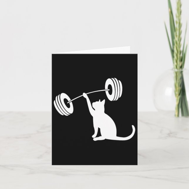Carte Forme Drôle Poids Force Gym Chat Levage Pour (Devant)