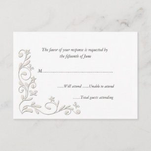 Carte formelle élégante de réponse de mariage