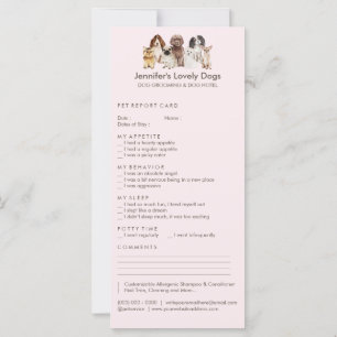 Carte Formulaire de mise à jour du toilettage de chien