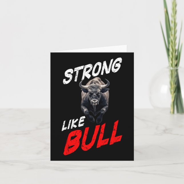 Carte Forte Comme Taureau Powerlifter Bodybuilding Gym (Devant)
