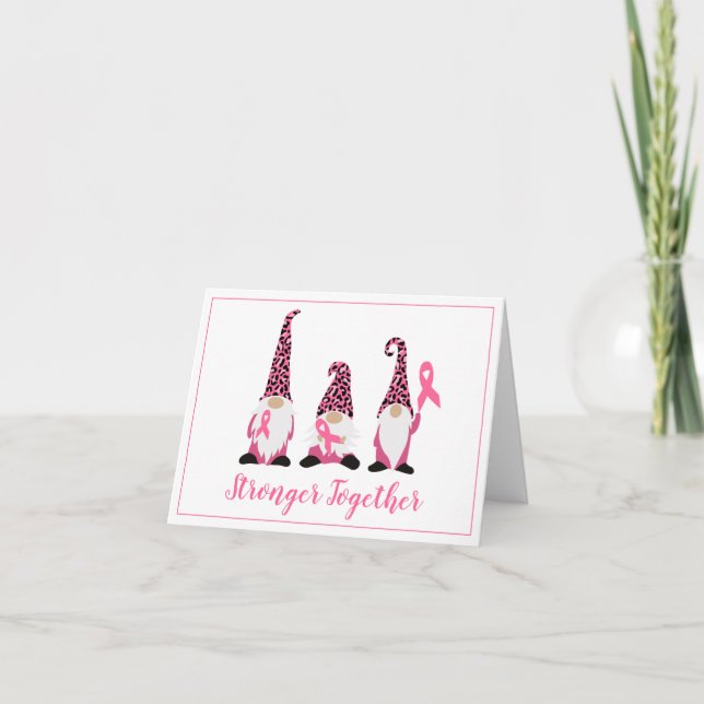 Carte Forte Ensemble Cancer Du Sein Pink Ruban (Devant)
