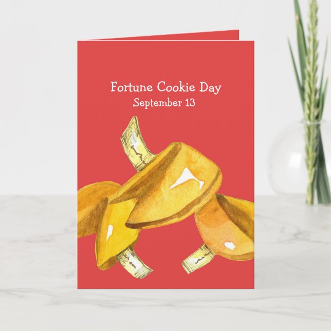 Carte Fortune Cookie Day 13 septembre Rouge (Devant)