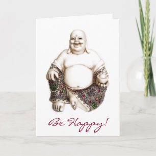 Carte Fortune joyeuse riante heureuse Bouddha de bonne