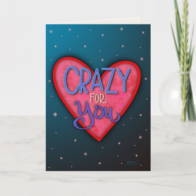 Carte Fou pour votre mari Épouse Coeur moderne (Devant)