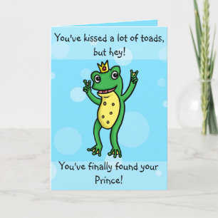 Carte Found your prince - frog prince engagement card