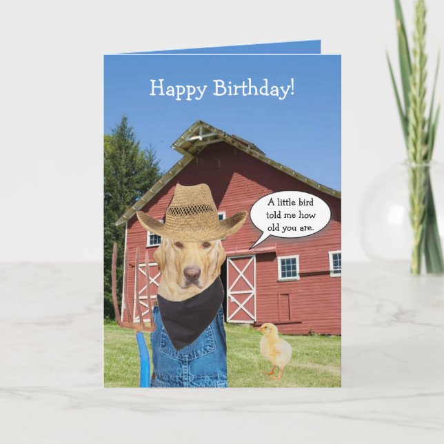 Carte Founny Lab Farmer Anniversaire (Devant)