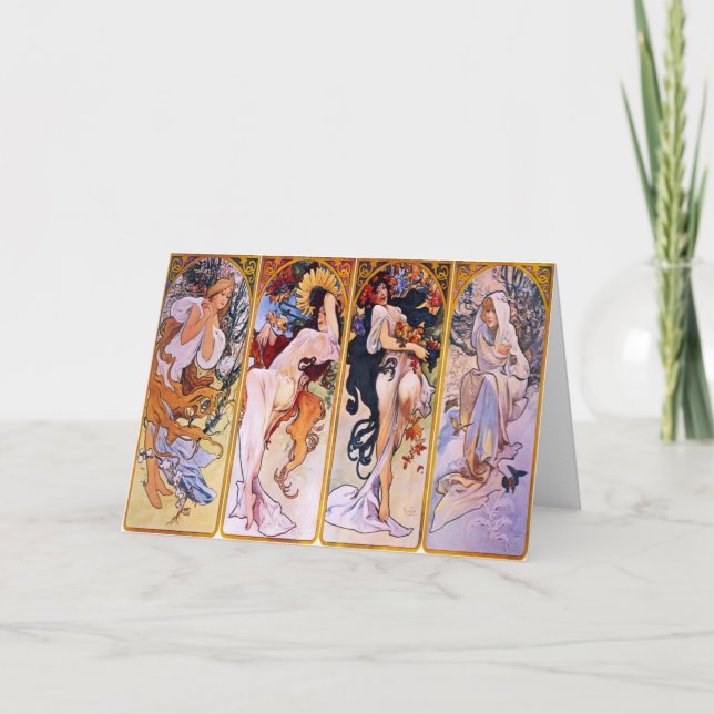 Carte Four Seasons par Alphonse Mucha 1895 (Devant)