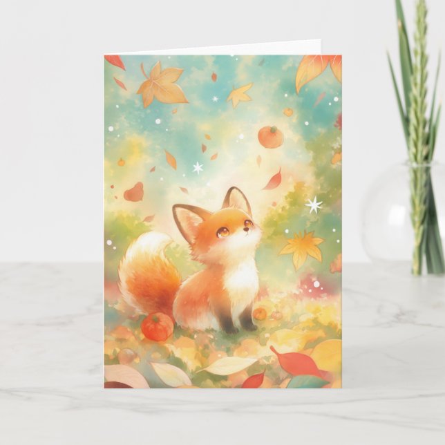 Carte Fox au milieu du charme d'automne (Devant)
