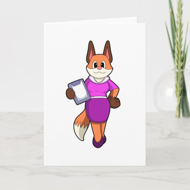 Carte Fox comme secrétaire avec jupe (Devant)