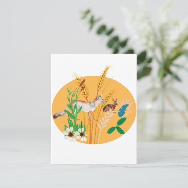 Carte Fox et lièvre Blank (Debout devant)