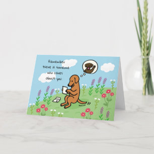 Carte Fox Red Labrador et la lettre Quelqu'un s'occupe